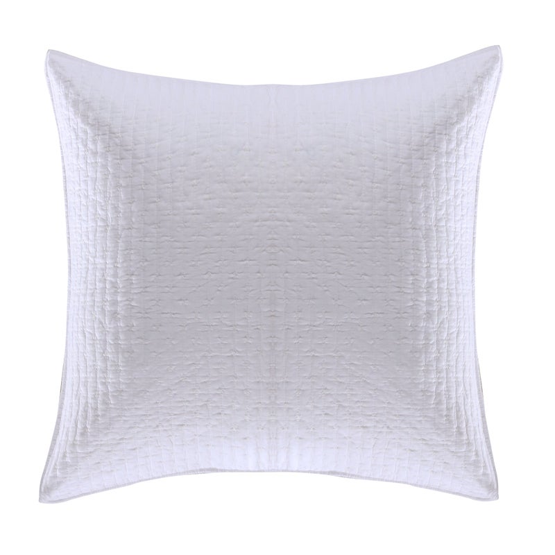 Levtex Home - Cross Stitch - 100% Cotton - Euro Shams Set of Two - (26x26in.), No Insert - Bright White - Image 1